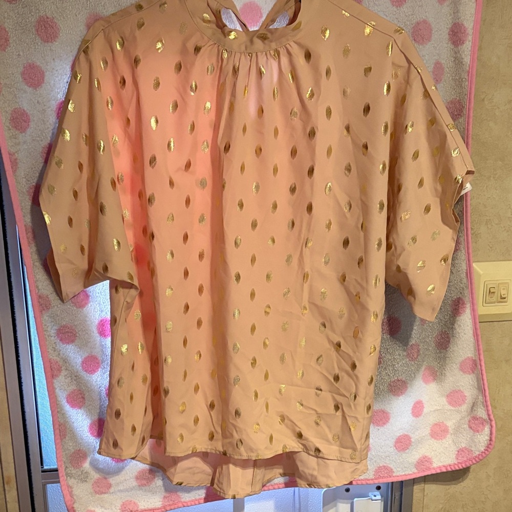 Gold Polka Dot Blouse